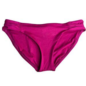 Becca by Rebecca Virtue Color Code Hipster Bikini Bottom Size M Shirred Pink NEW